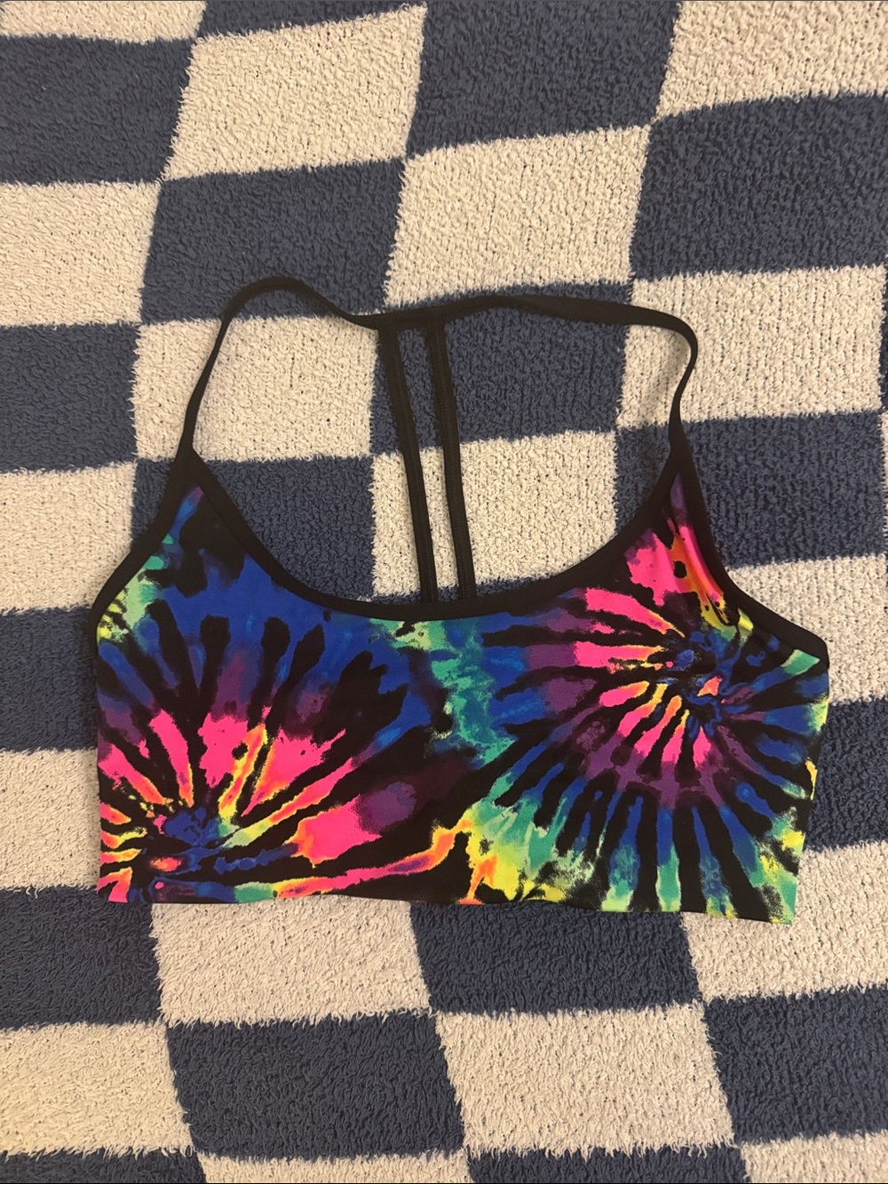 VS Pink Tie-Dye Rainbow Sports Bra